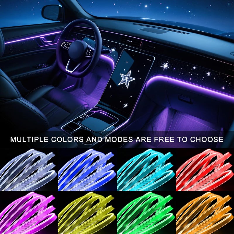 Ligrel Interior Car LED Lights Wireless APP Control 5 in 1 RGB Ambient Lighting Kit with 236" Fiber Optic, 16 Million Colors Music Sync Waterproof LED Strip Lights for Cars Trucks SUVs Auto Interior Decor - Image 3